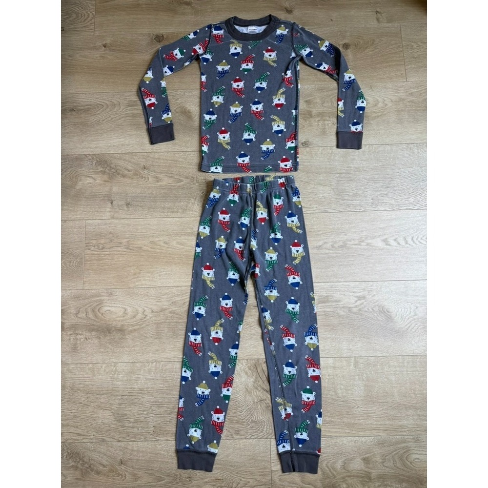 Kids unisex Girls Boys Hanna Andersson Polar Bear long john pajamas set size 8